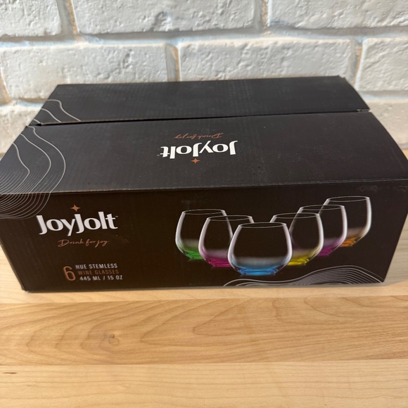 Set of 6 15 oz. Coloured Stemless Wineglass EUC - Picture 6 of 8